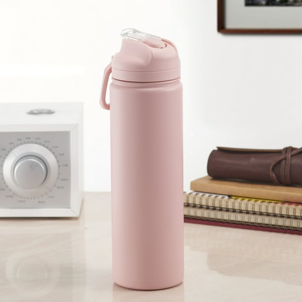 Mainstays 24 oz Pearl Blush Stable Print Insulated Stainless Metal Water Bottle with Flip-Prime Cap