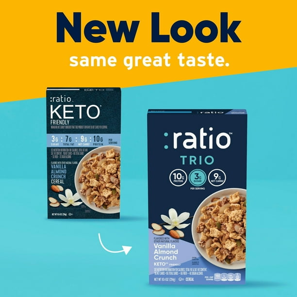 Ratio Vanilla Almond Crunch Cereal - 10g Protein, Keto-Pleasant, 10.4 oz